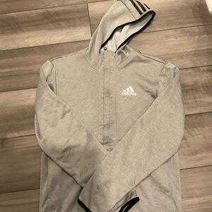 Adidas Light Gray Hoodie with Black Details